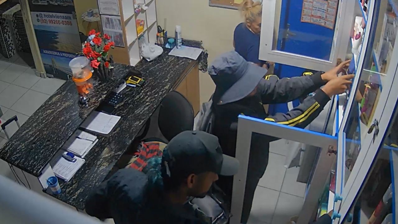 Assalto a hotel em Manaus: vídeo registra roubo no Centro