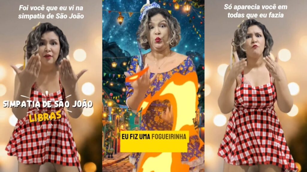 Intérprete de Libras do AP leva músicas de São João às redes sociais